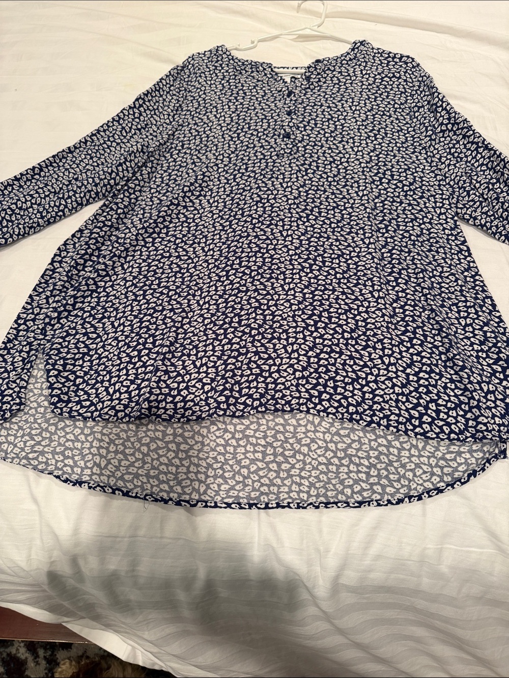 Amazon Essentials Navy and White Printed Tunic Top